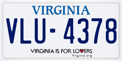 VA license plate VLU4378
