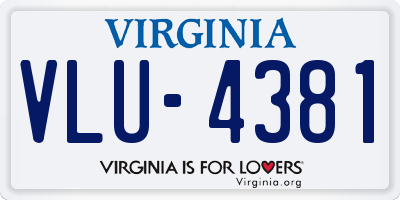 VA license plate VLU4381