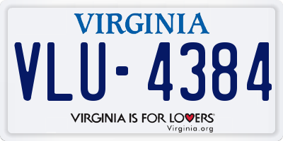 VA license plate VLU4384