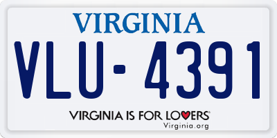 VA license plate VLU4391