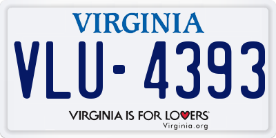 VA license plate VLU4393