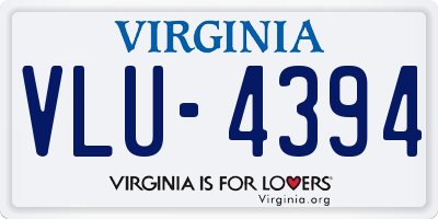 VA license plate VLU4394