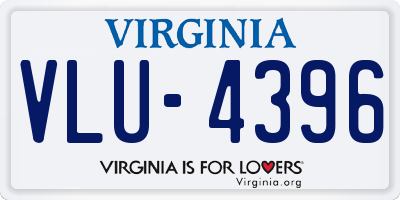 VA license plate VLU4396