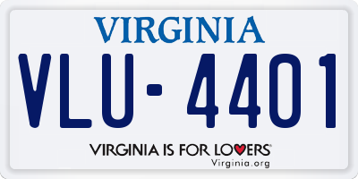 VA license plate VLU4401