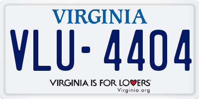 VA license plate VLU4404
