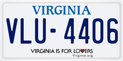 VA license plate VLU4406