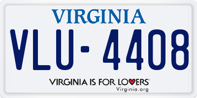 VA license plate VLU4408
