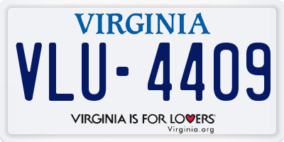 VA license plate VLU4409