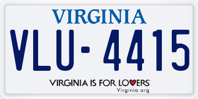 VA license plate VLU4415