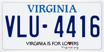 VA license plate VLU4416