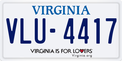 VA license plate VLU4417