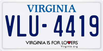 VA license plate VLU4419