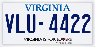 VA license plate VLU4422