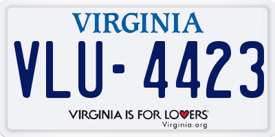 VA license plate VLU4423