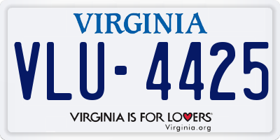 VA license plate VLU4425