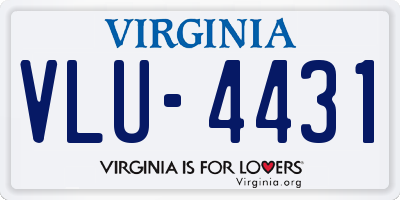 VA license plate VLU4431