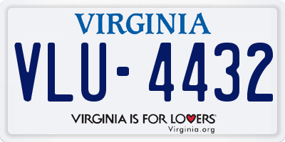VA license plate VLU4432