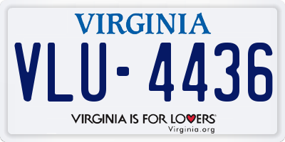 VA license plate VLU4436
