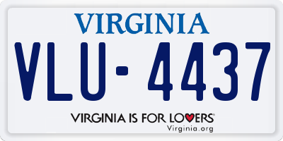 VA license plate VLU4437