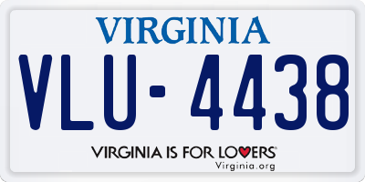 VA license plate VLU4438