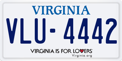 VA license plate VLU4442