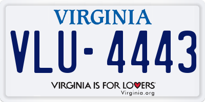 VA license plate VLU4443