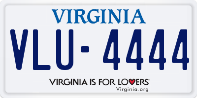 VA license plate VLU4444