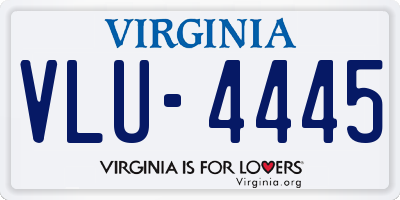 VA license plate VLU4445