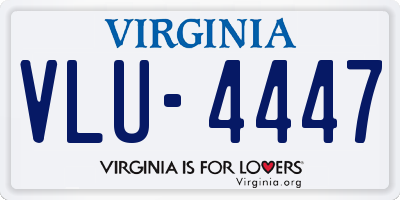 VA license plate VLU4447