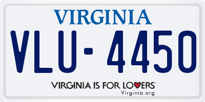 VA license plate VLU4450