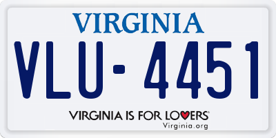VA license plate VLU4451