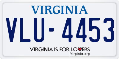 VA license plate VLU4453