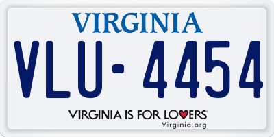 VA license plate VLU4454