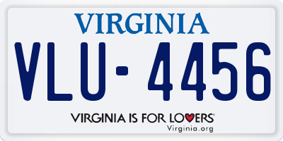 VA license plate VLU4456