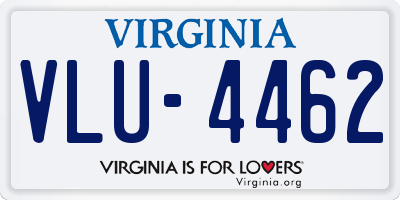 VA license plate VLU4462