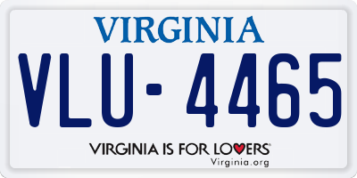 VA license plate VLU4465