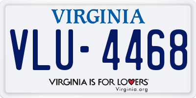 VA license plate VLU4468
