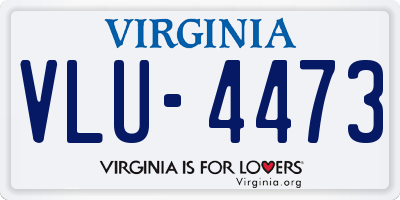 VA license plate VLU4473