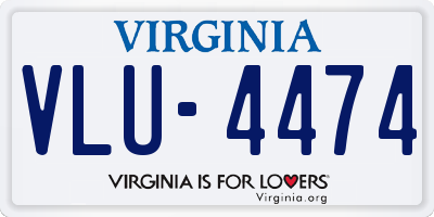 VA license plate VLU4474