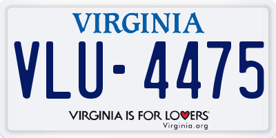 VA license plate VLU4475