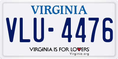 VA license plate VLU4476