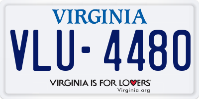 VA license plate VLU4480