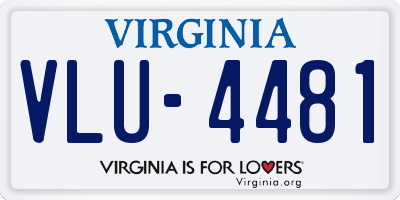 VA license plate VLU4481