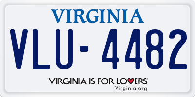 VA license plate VLU4482