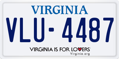VA license plate VLU4487