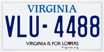 VA license plate VLU4488