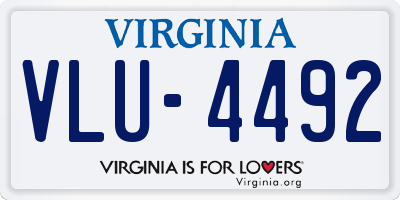 VA license plate VLU4492