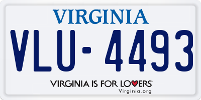 VA license plate VLU4493