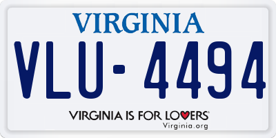 VA license plate VLU4494
