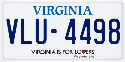 VA license plate VLU4498